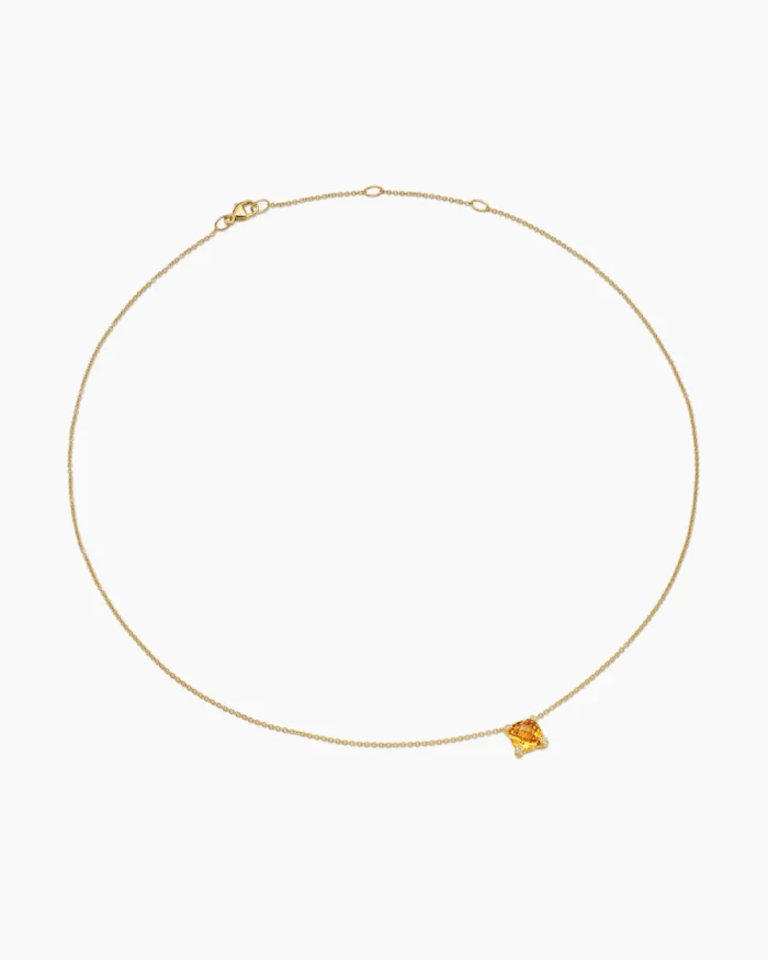 Yellow Gold with Citrine and Diamonds Necklace - Image 5