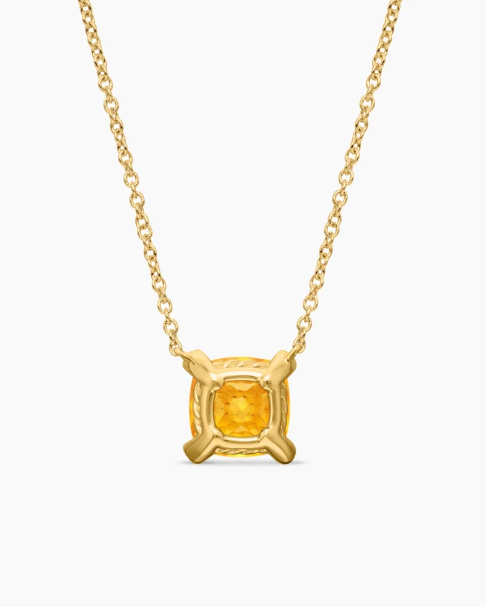 Yellow Gold with Citrine and Diamonds Necklace - Image 4