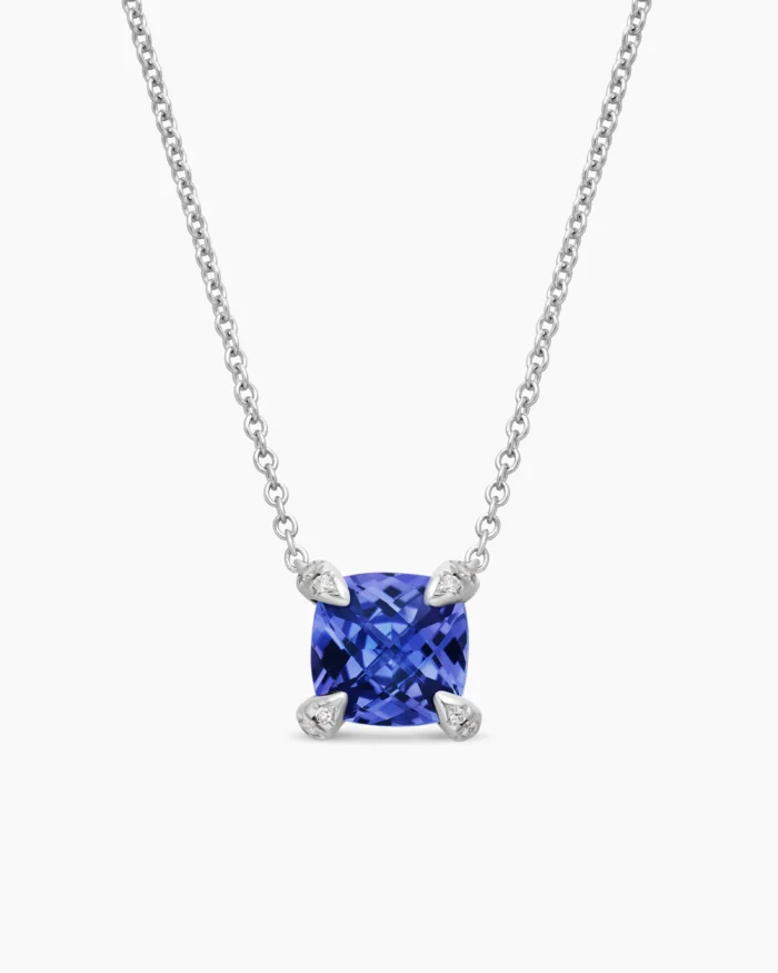 White Gold with Tanzanite and Diamonds Necklace - Image 1