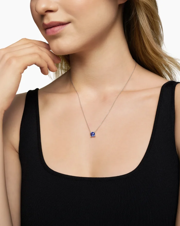 White Gold with Tanzanite and Diamonds Necklace - Image 5