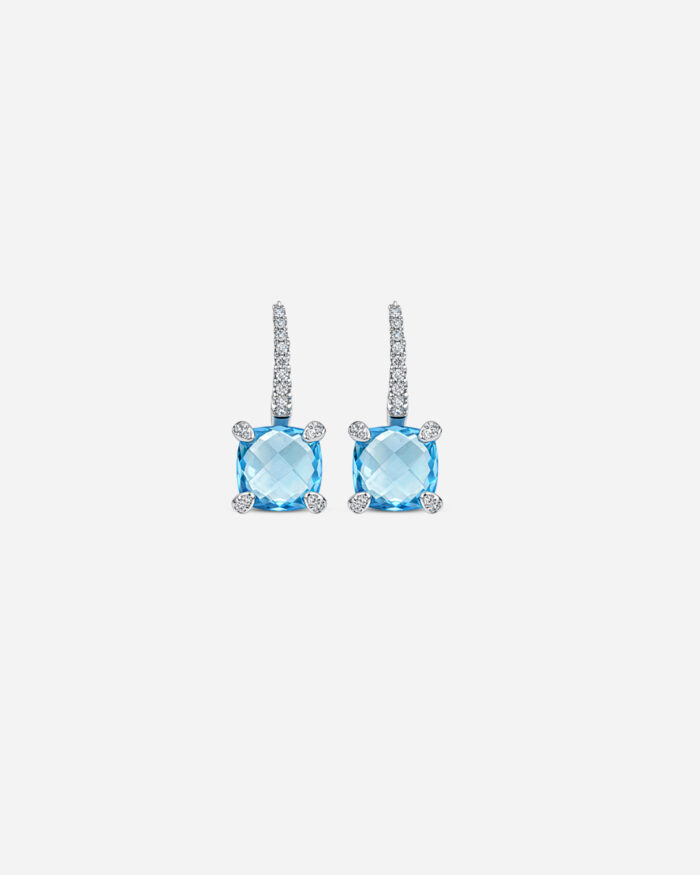 Square Cushion Topaz Earrings