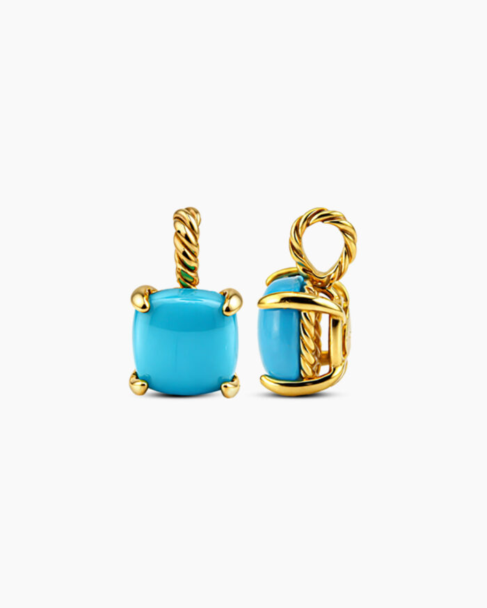 Blue Turquoise Gold Plated Pendant
