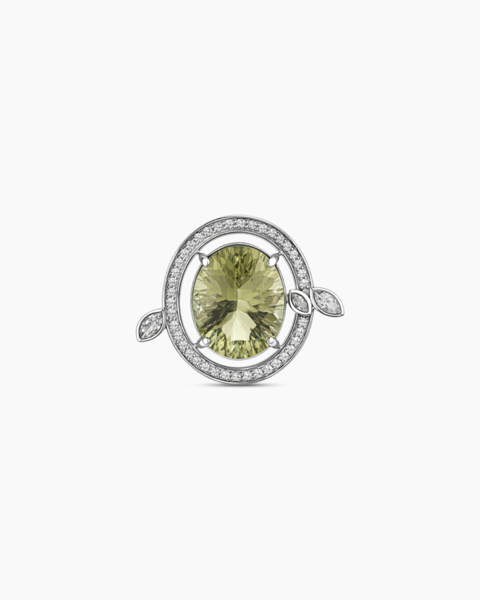 Prasiolite Oval Pendant Elegant Green