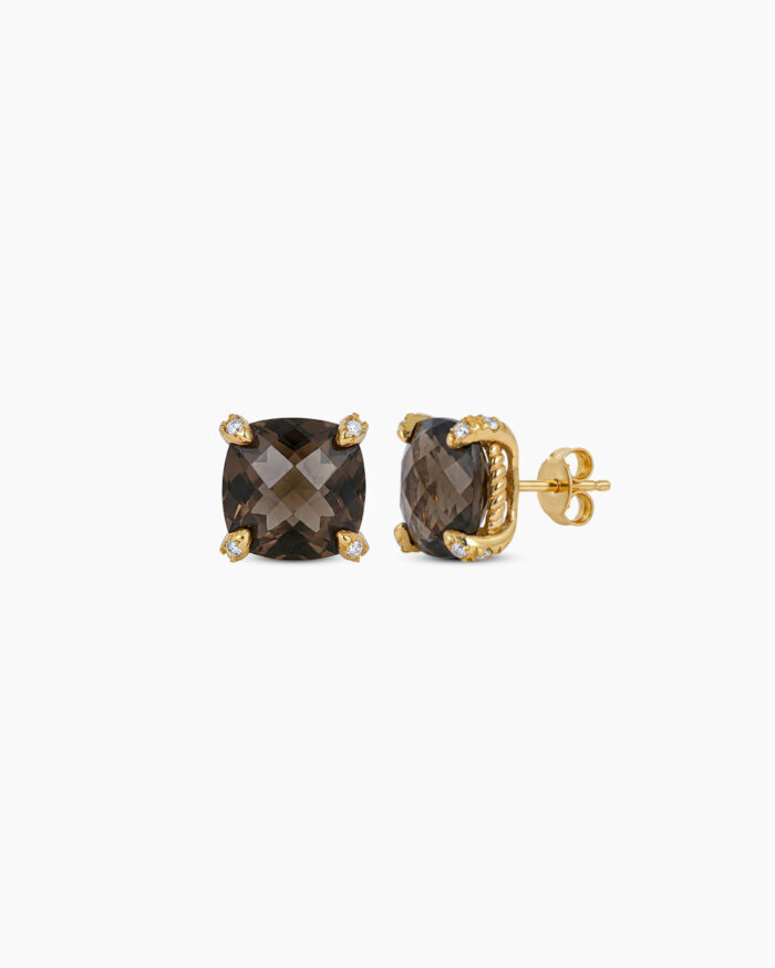 Smoky Quartz Stud Earrings