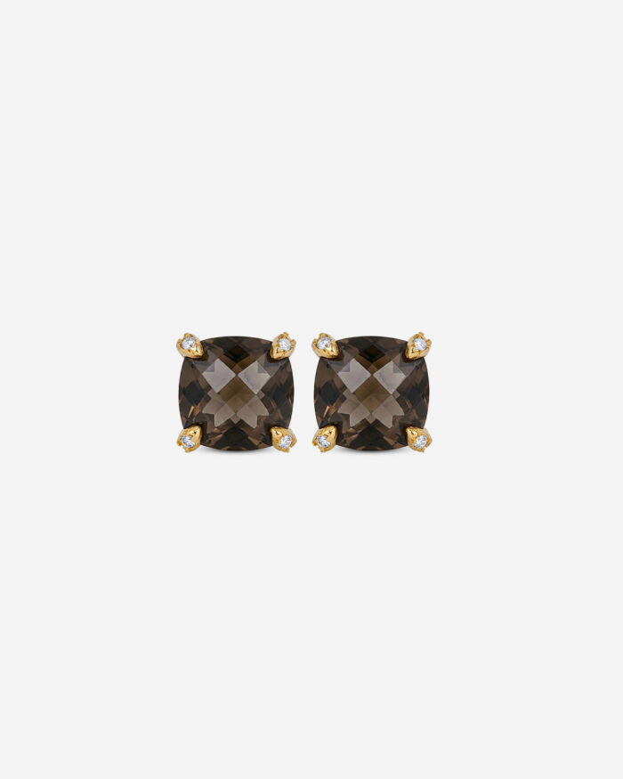 Smoky Quartz Stud Earrings