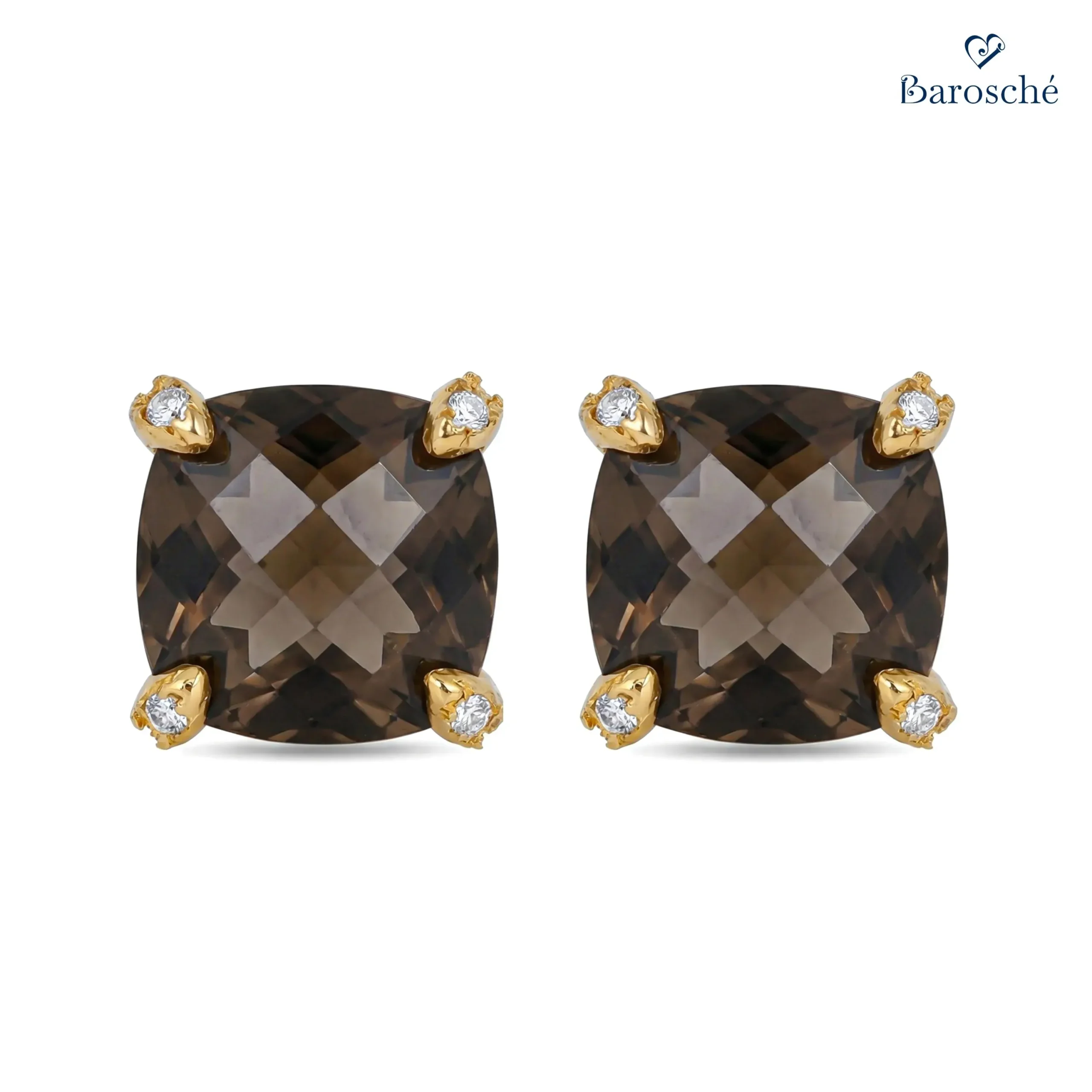 Smoky Quartz Stud Earrings