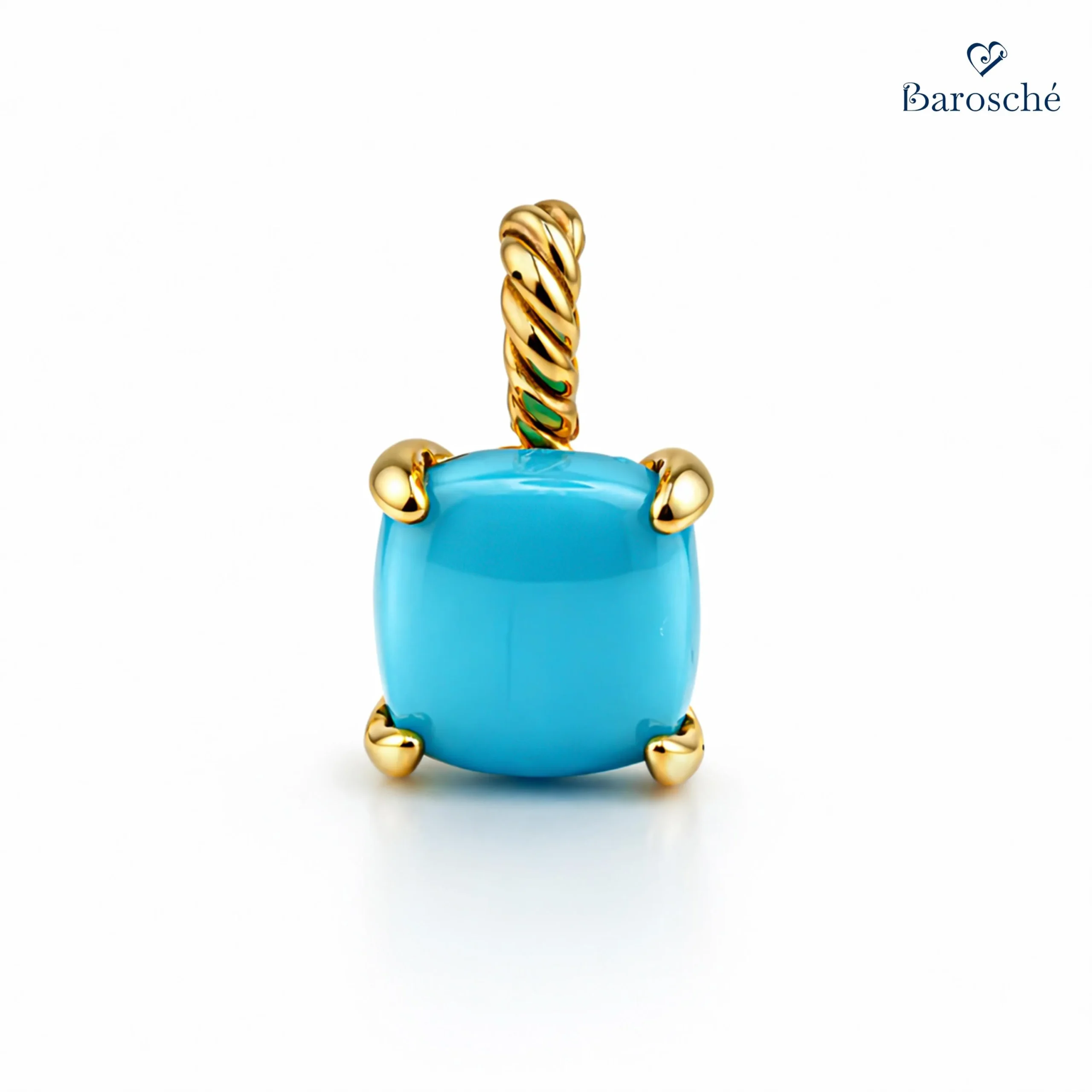 Blue Turquoise Gold Plated Pendant