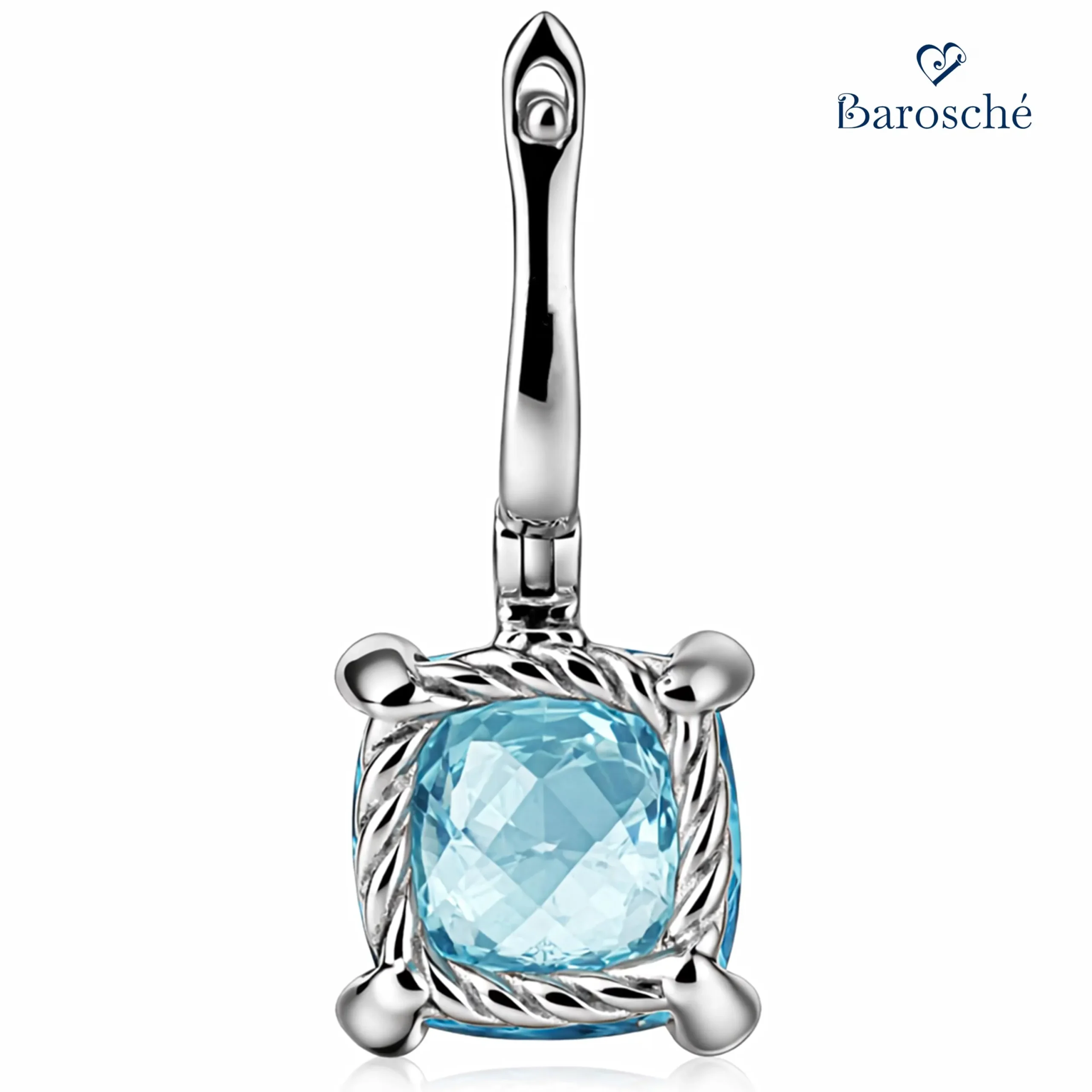 Square Cushion Topaz Earrings