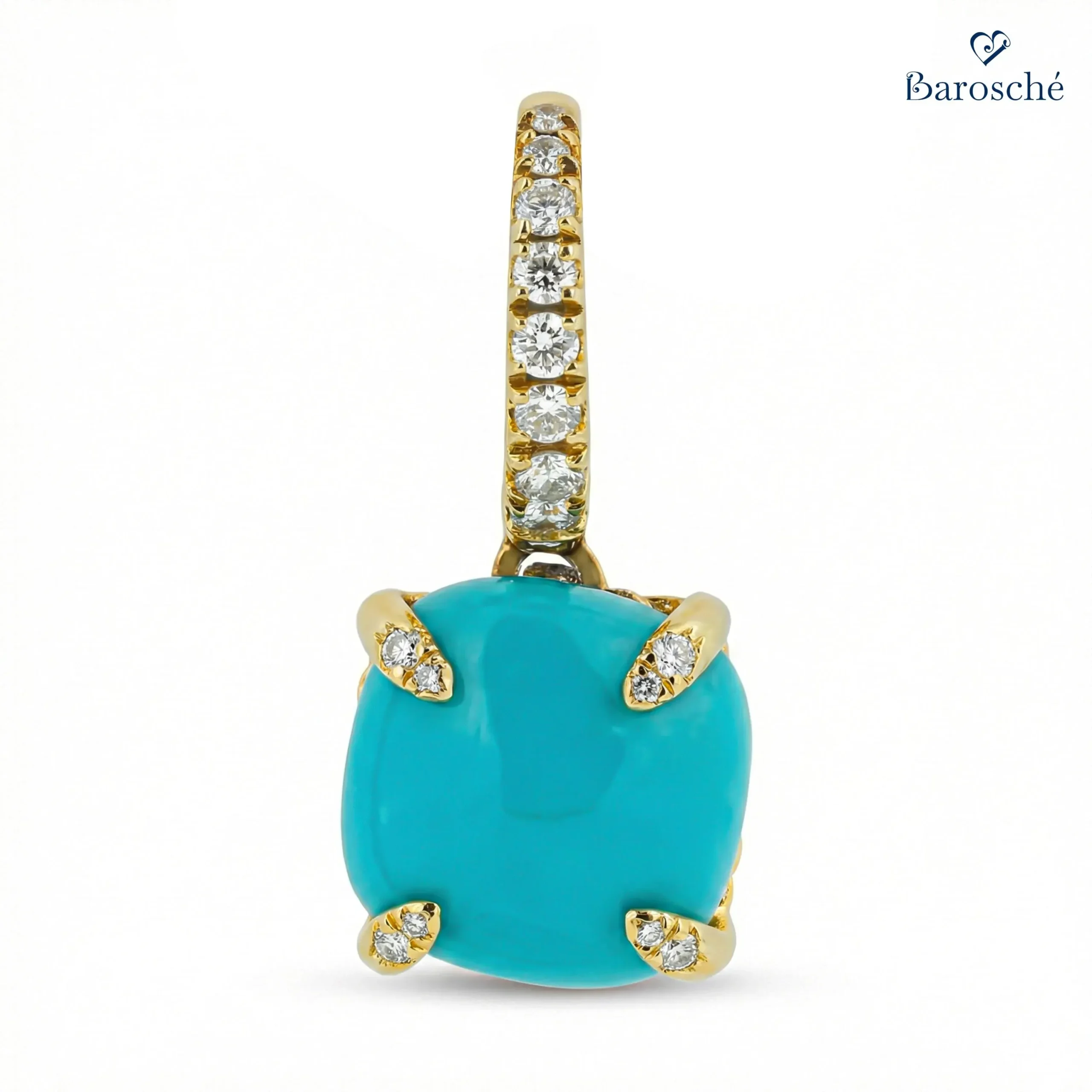 Turquoise Drop Hoop Earrings