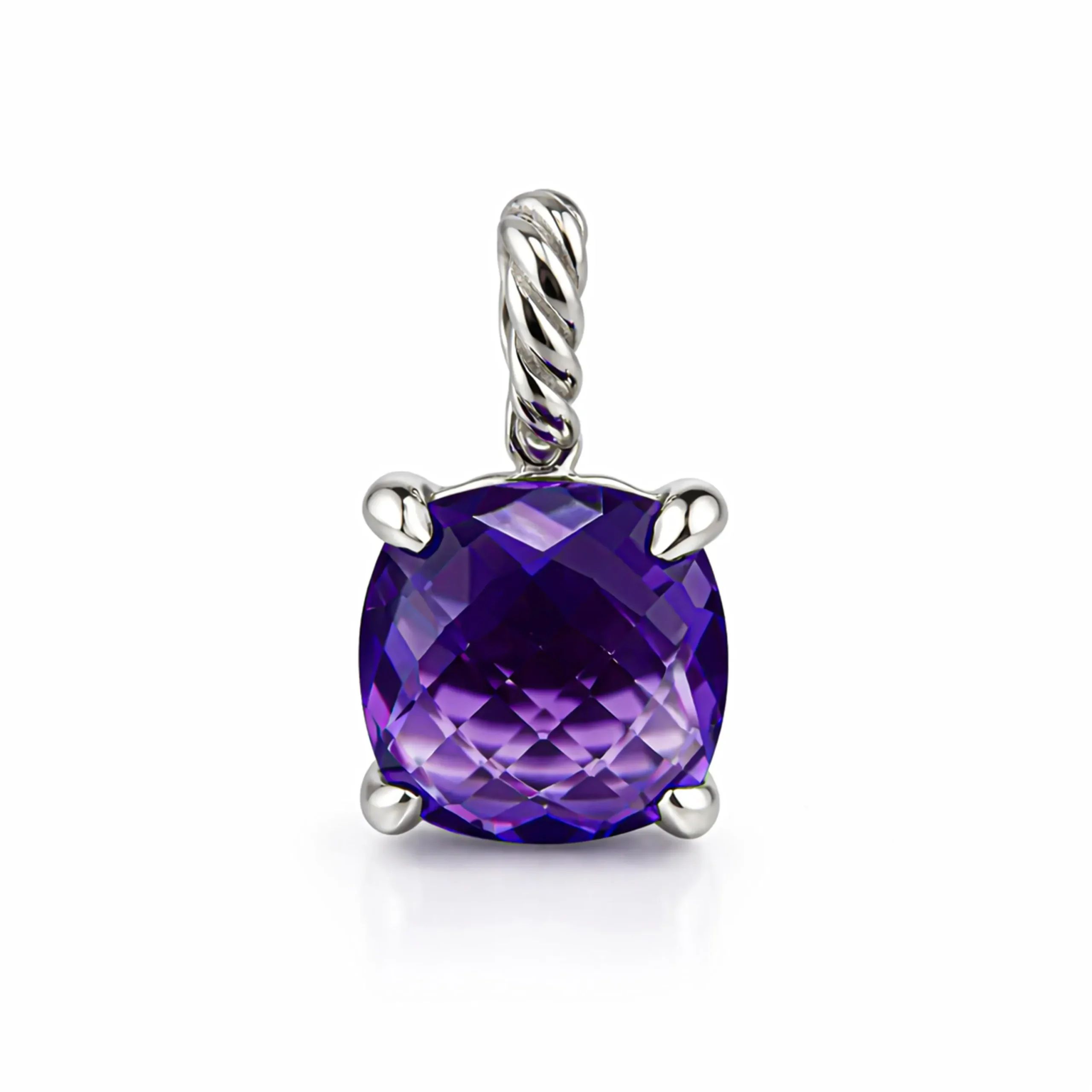 Amethyst Cushion Cut Pendant